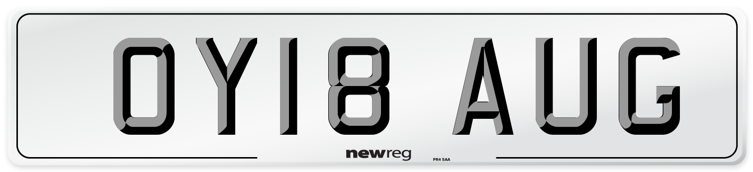 OY18 AUG Number Plate from New Reg